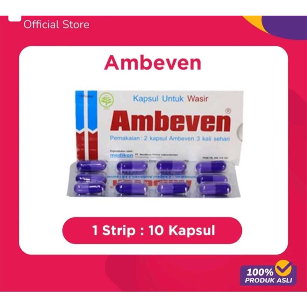 Ambeven Kapsul Wasir Strip 10 Kapsul / Obat Ambeien