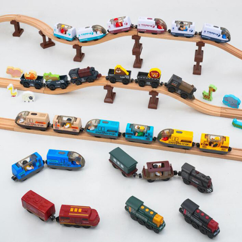 Electric Train Set Connectable Alloy Electric Small Train Compatible With Thomas Brio Mi Tu Wooden T