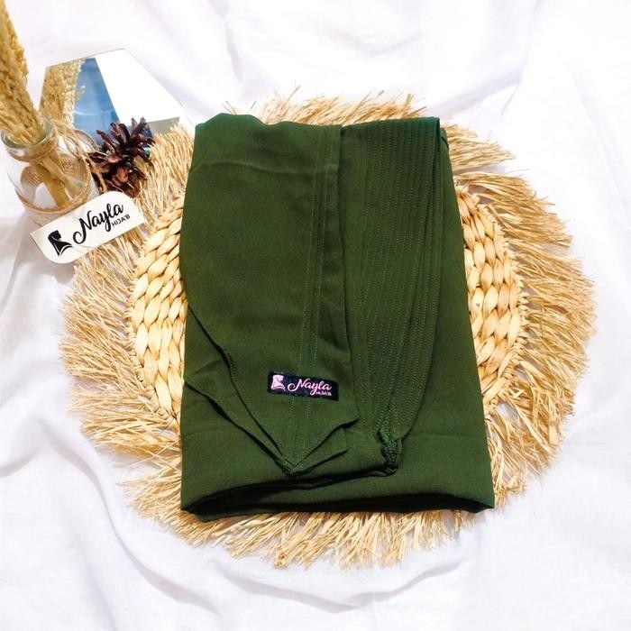 [New Arrival] KHIMAR 2 LAYER SIZE XL CERUTY BABYDOLL ORIGINAL BY NAYLA HIJA'B - Army