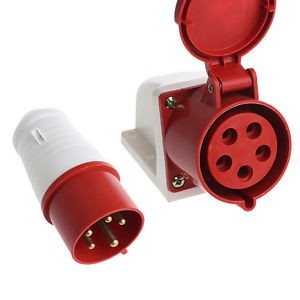 Stopkontak Panel Industrial Plug Surface Mounting  5 Kaki / 5 Pin 16A 32A