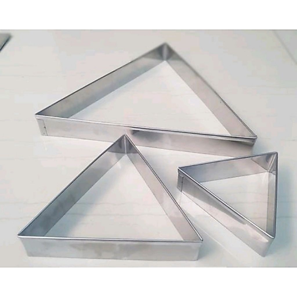 Ring Cutter segitiga stainless serbaguna/Ring roti/Cetakan kue segitiga/Cookie cutter/Ring Segitiga 
