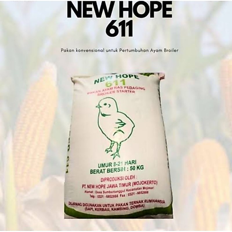 New hope 611 pur pakan ayam pedaging starter 1 kg