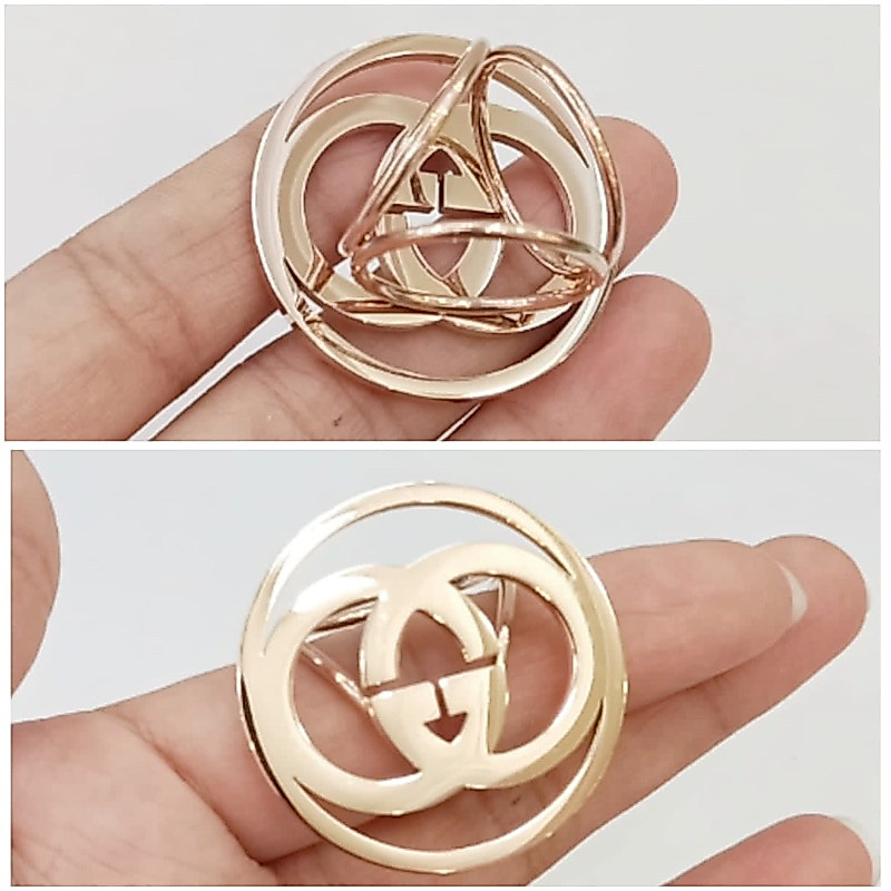 Ring bros cincin jilbab hijab titanium bulat gg polos rosegold