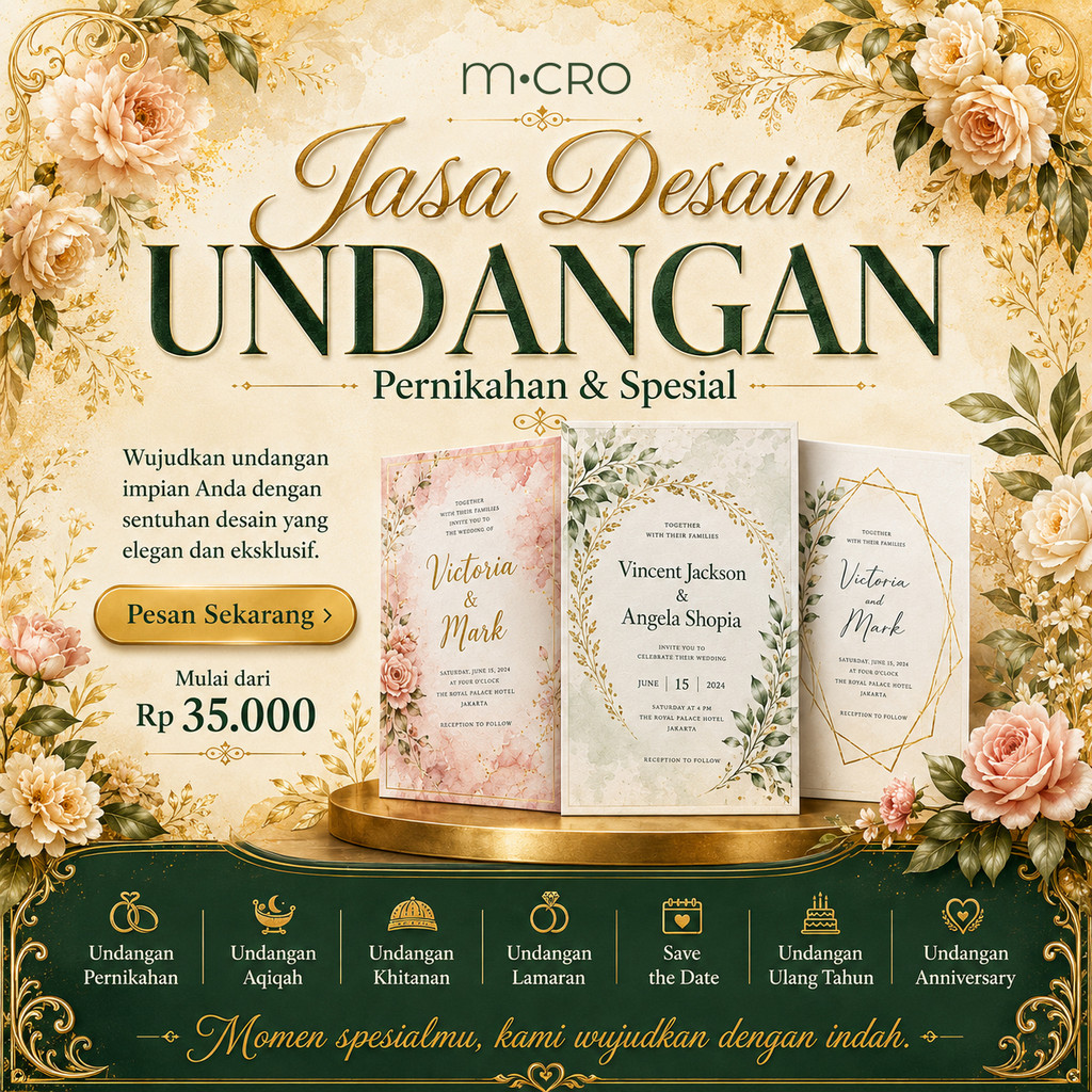 Desain Undangan Nikah & Lamaran Elegan M•CRO