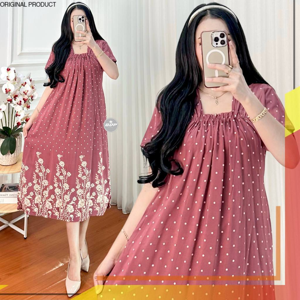 Malabis BDP   Daster wanita Panjang Rayon Grade A Busui Resleting Depan | Daster chibi Terbaru | Das