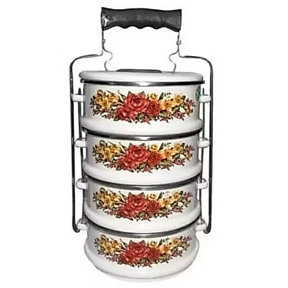 RANTANG ENAMEL JUMBO MASPION 24 CM/4 / RANTANG PIKNIK BESAR SUSUN 4
