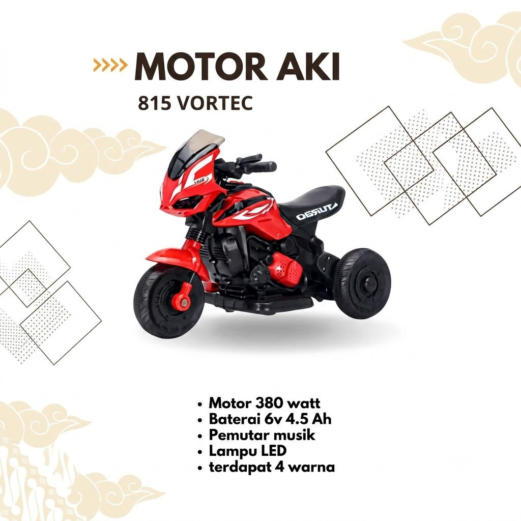 Motor Aki Anak cowok cewek 815 Vortec / Motor Aki 813 vortec | Motor Aki Anak
