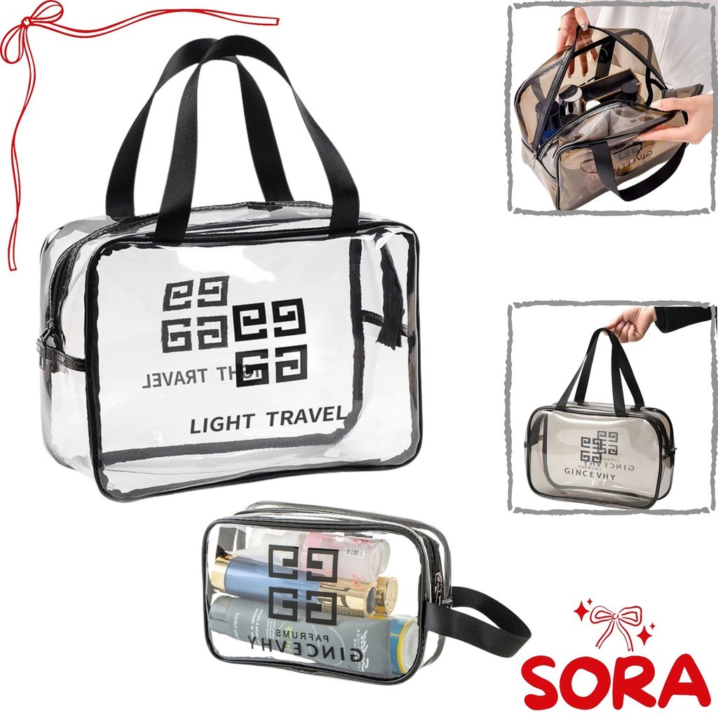 SD - TAS KOSMETIK TRANSPARANT H488 TRAVEL TRANSPARAN WASHBACK / POUCH KOSMETIK / TAS MAKE UP POUCH T