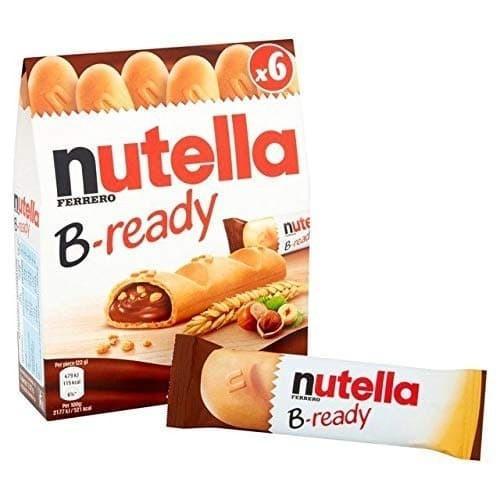Nutella B-Ready Box Chocolate/Nutella Wafer 132 GR - Isi 6pcs, Original Creamy Spread, No Artificial