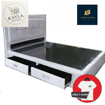 PROMO Dipan Divan Ranjang Laci + Sandaran Kasur Tempat Tidur SpringBed Busa Modern Minimalis Mewah