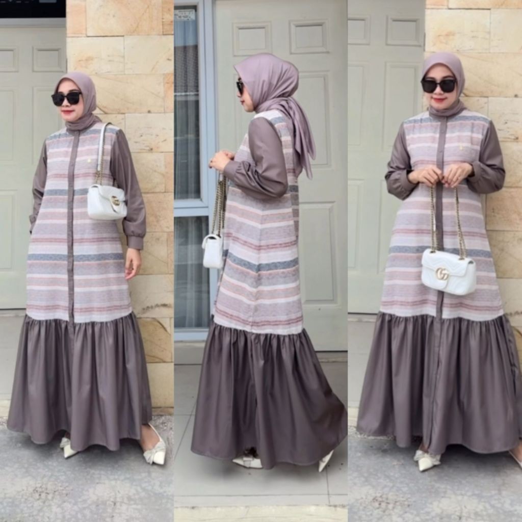 Promo Dress dimara/ dress Dimara katun triset dress bahan katun triset gamis premium / dimara Origin