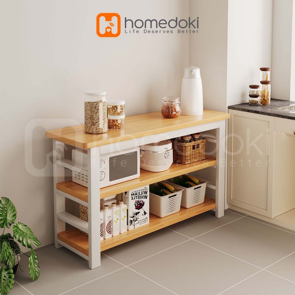 Homedoki Rak Dapur/Rak Dapur Serbaguna/Lemari Dapur Minimalis/Rak Penyimpanan Barang
