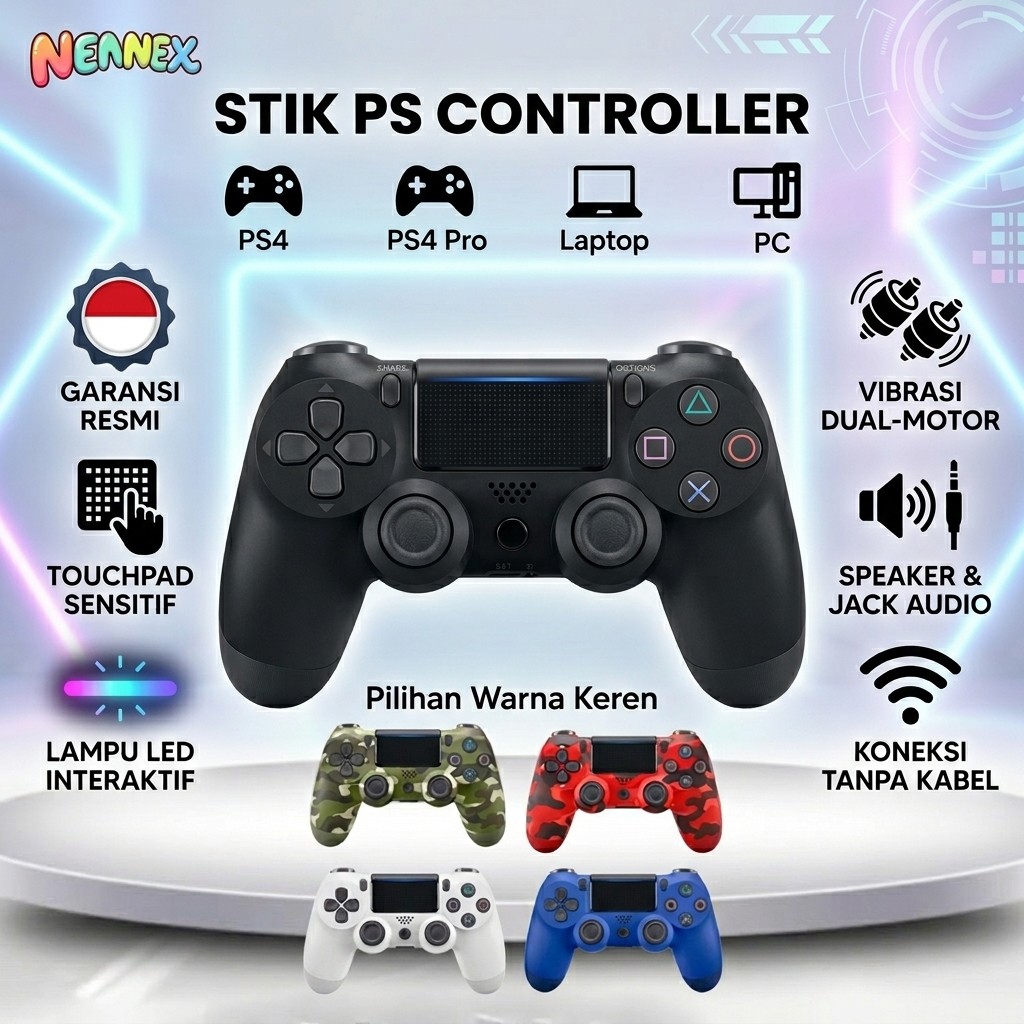 Nennex Stik PS4 Wireless Controller Gamepad PC Laptop Stick Joystick Bluetooth Premium