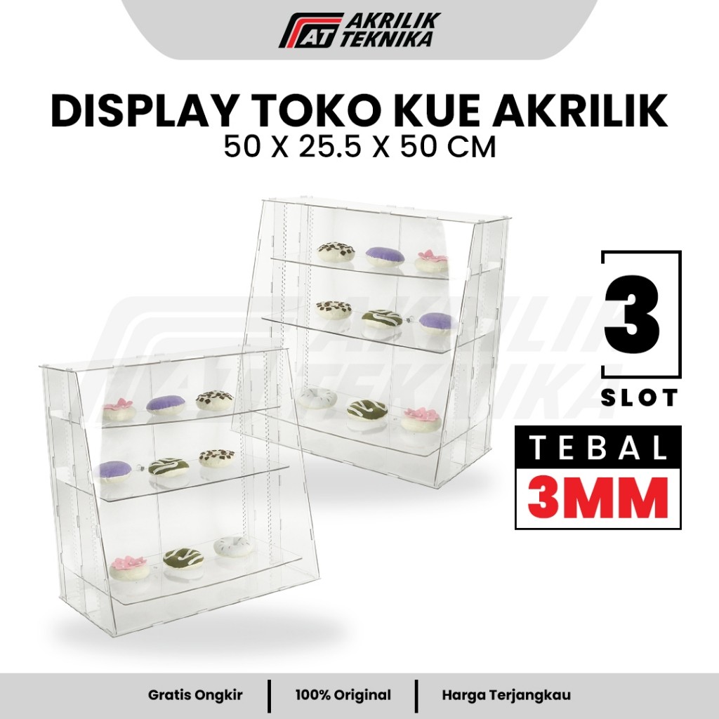Etalase Display Toko Kue Roti Penyimpanan  Akrilik
