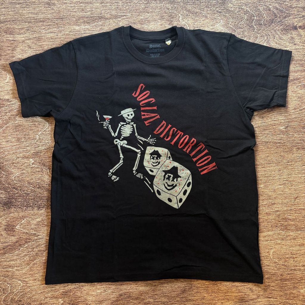 KAOS BAND OFFICIAL SOCIAL DISTORTION - SKULLY DICE VINTAGE TSHIRT ORIGINAL MERCHANDISE