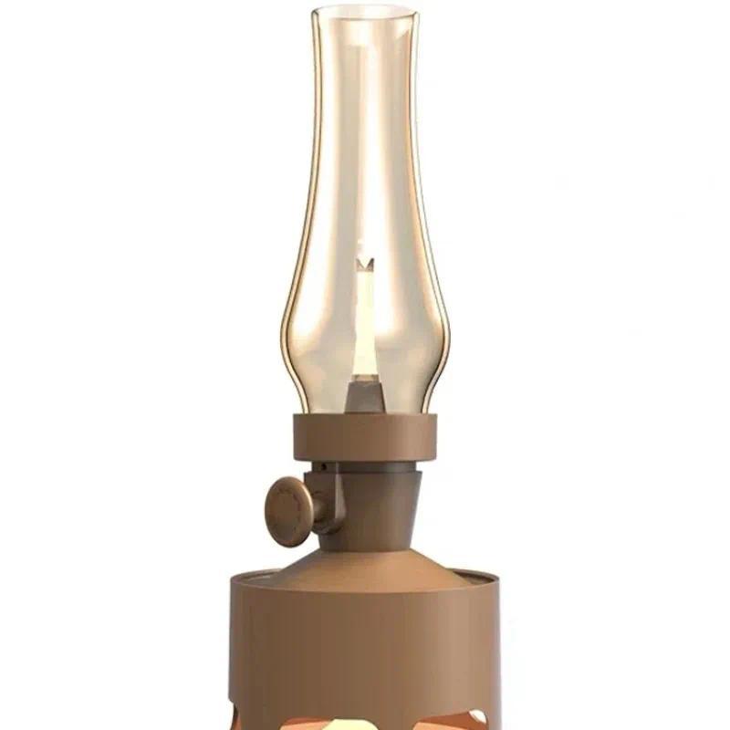 LED Bedside Glass Cover  Retro Ke rosene Lamp Charging