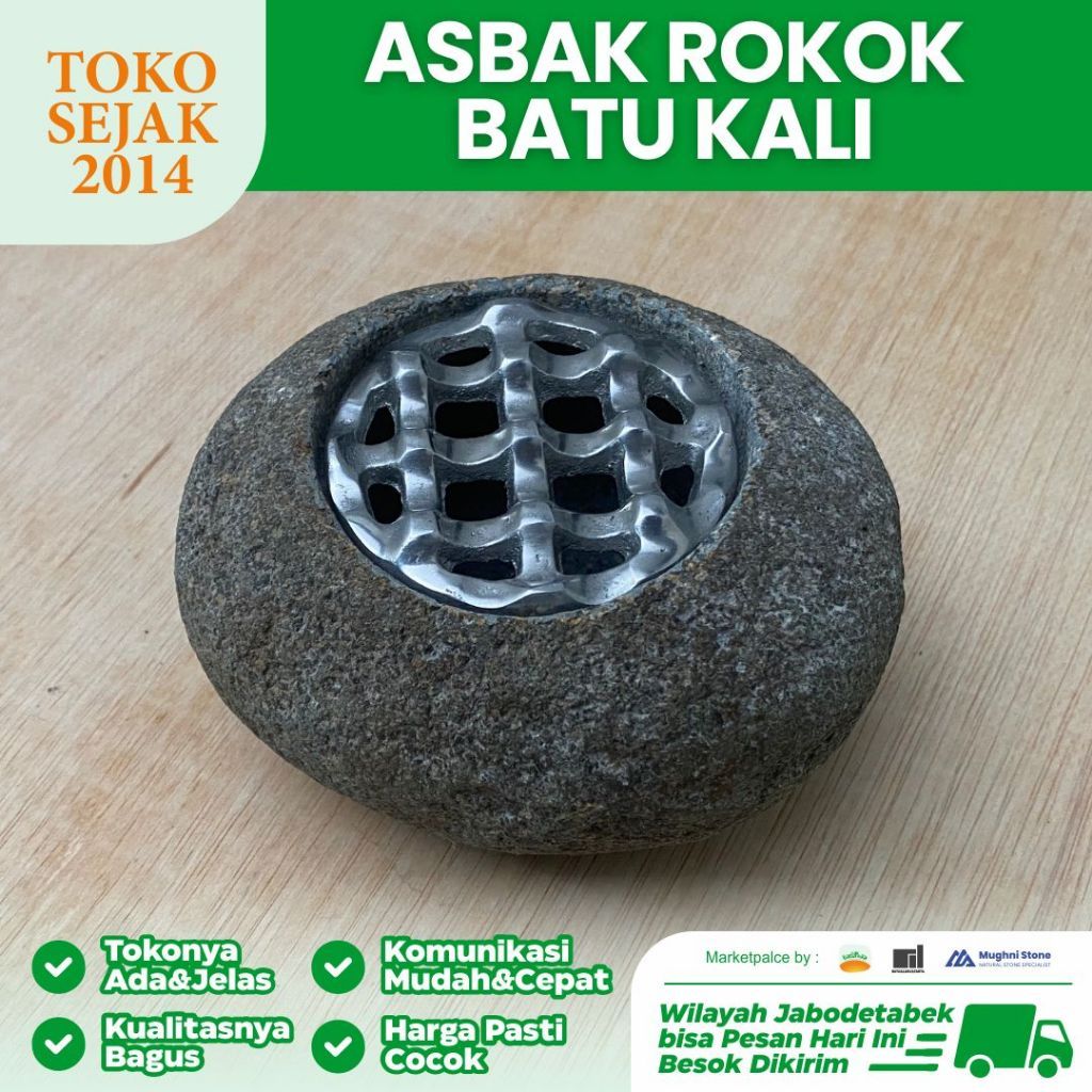 Asbak Rokok Batu Kali Alami Estetik - Asbak Batu Alam Unik & Eksklusif | Batupedia