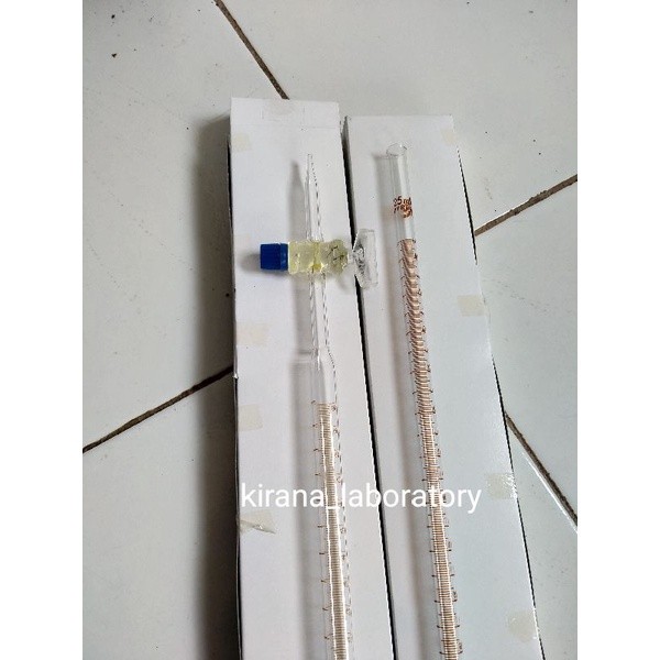 buret 25ml PYREX keran kaca - buret 25 ml pyrex - alat ukur kompresi - alat laboratorium - alat ukur