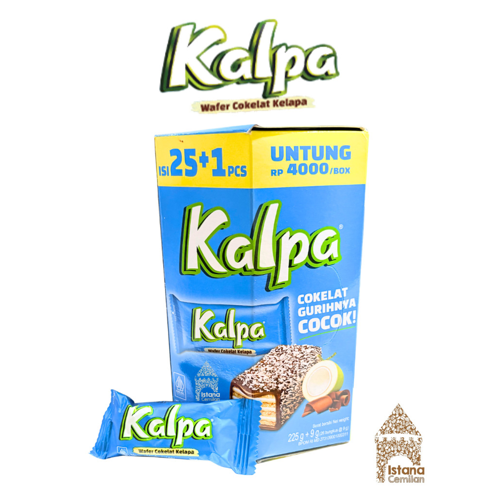 Kalpa Wafer Coklat Kelapa Hexagonal Mini | 1 Box isi 26 piece