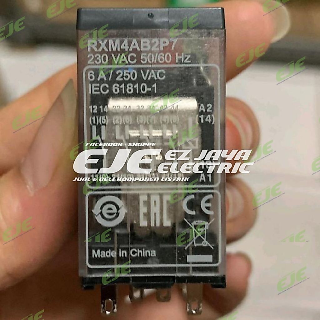 RELAY SCHNEIDER 230VAC RXM4AB2P7 14 PIN 6A 4CO PLUG IN RELAY+SOCKET