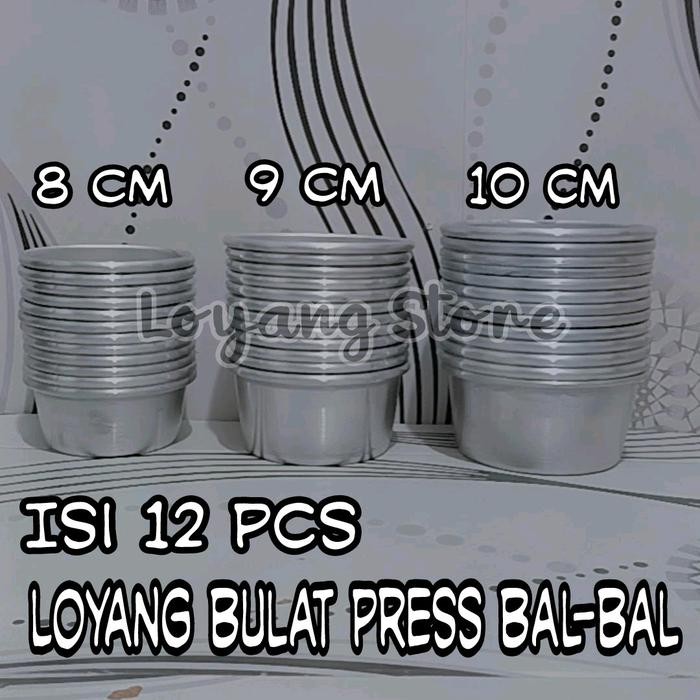 Loyang Bulat Mini Press Ukuran 8 9 10 cm Isi 12 PCS Cetakan Kue Tart - 7 cm, 3 pcs