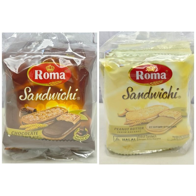 

BISKUIT ROMA SANDWICH RENCENG 10 PAK COKLAT BON BON PEANUT KRIM BUTTER CEMILAN ANAK