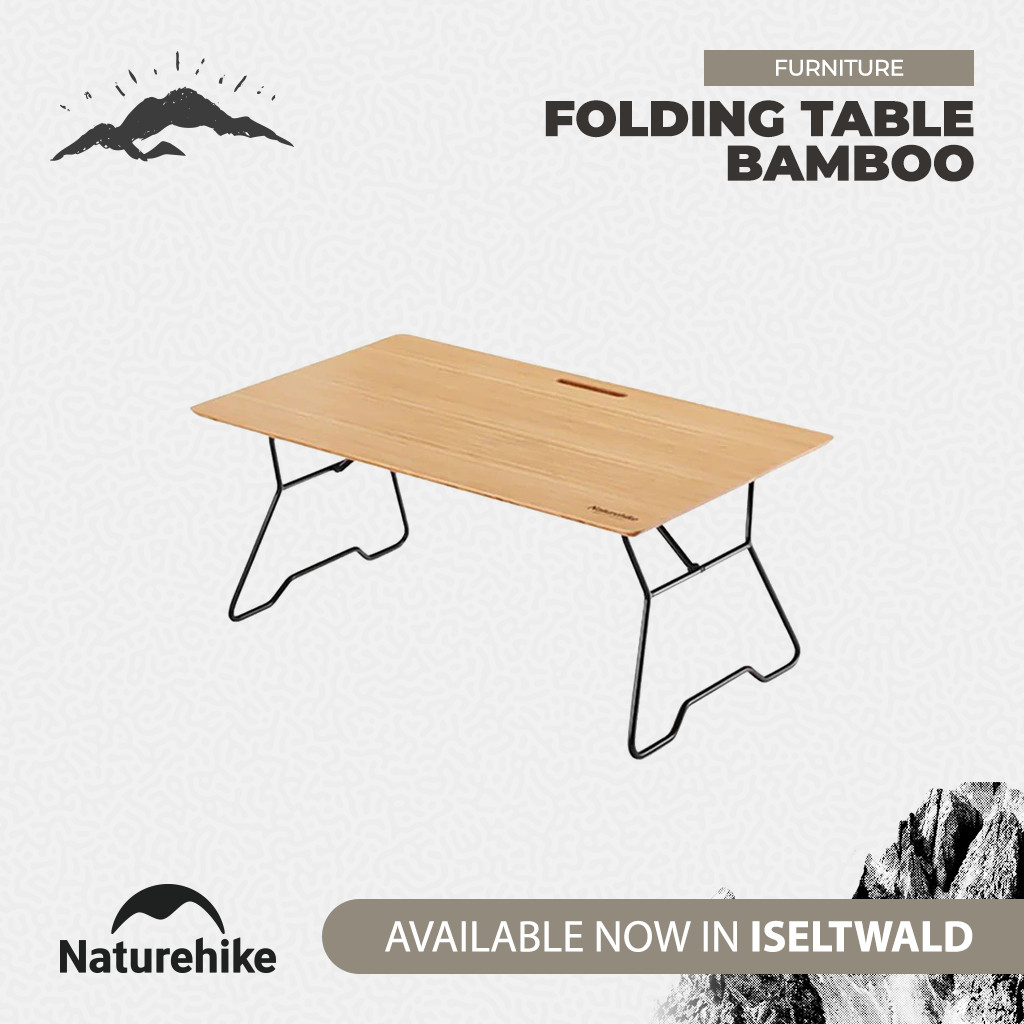 Naturehike Meja Lipat Camping NH22JU011 Folding Table Bamboo Small