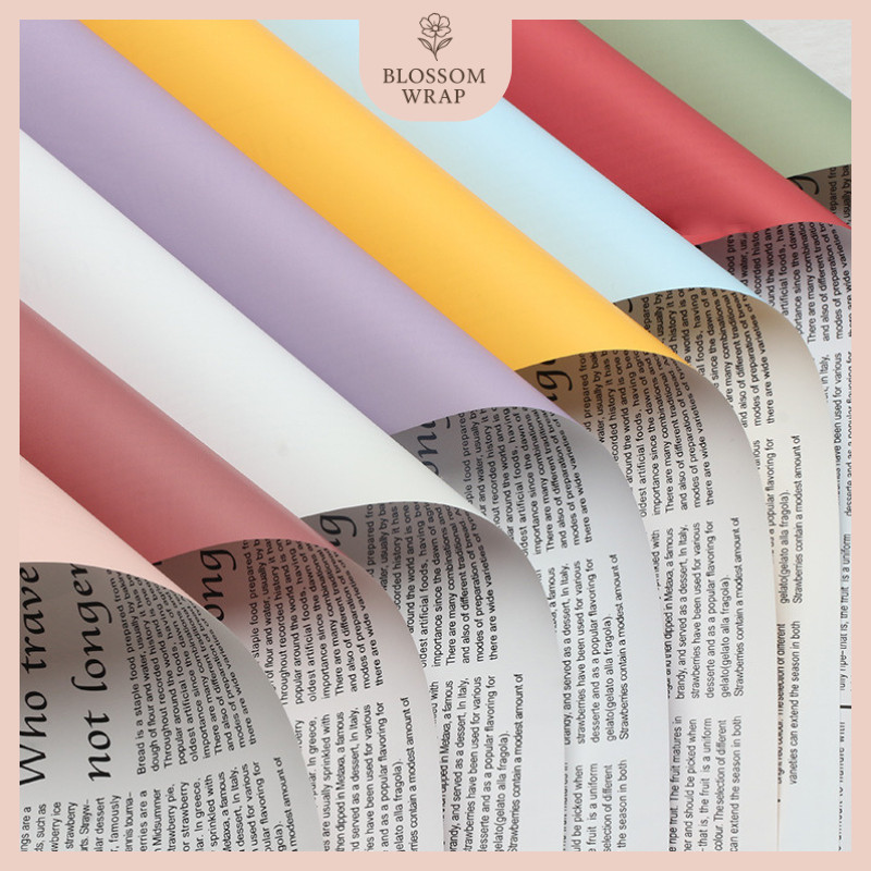 

Bicolor Buff Newspaper Cellophane Koran Kertas Buket Bunga Wrapping Paper Lembaran Waterproff KB6038