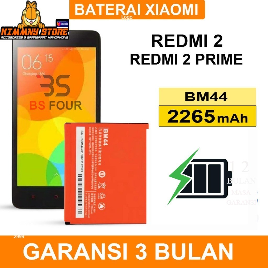 BATERAI XIAOMI REDMI 2 REDMI 2s REDMI 2 Pro bm44 BATTERY BATRAI BATRE HP XIAO MI XIAMI BM44 ORYGINAL