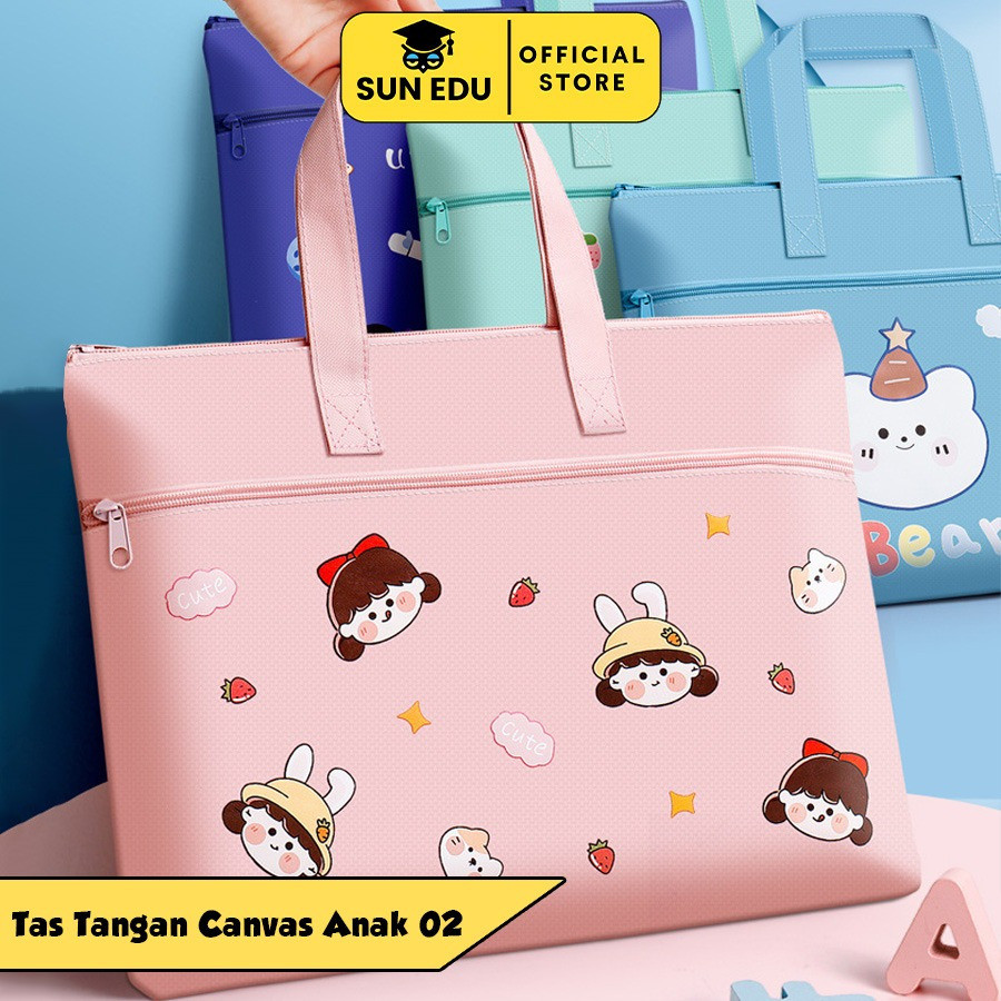 

New Tas Folder Dokumen Anak, Tas Sekolah Belajar Kursus Siswa Anak ToteBag JinjingPremium