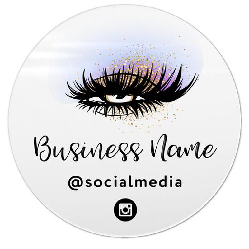 Eyelash extension label design logo sticker, Eyelash logo business sticker, Lashes custom logo stick