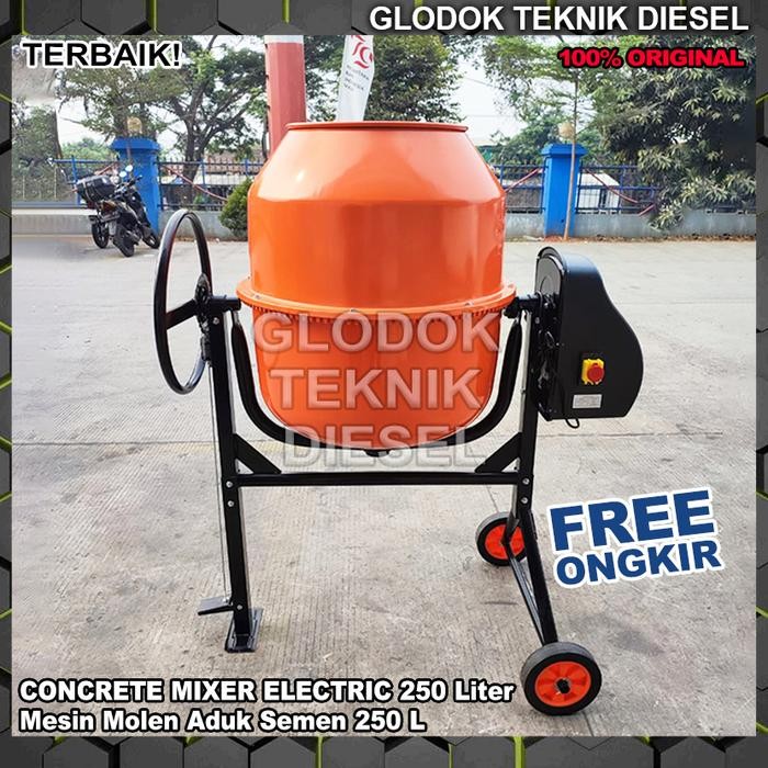 

Pazto Mesin Molen Listrik Pengaduk Semen 250 Liter Aduk Cor Semen Concrete Mixer Machine Electric 250 L Elektrik Original TERBAIK