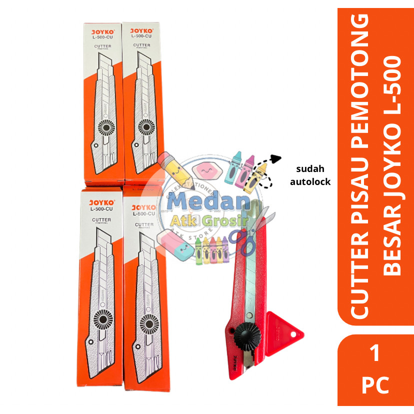 

[1 PC] Cutter / Pisau Pemotong Kertas Ukuran Besar AutoLock Refillable L-500 Joyko