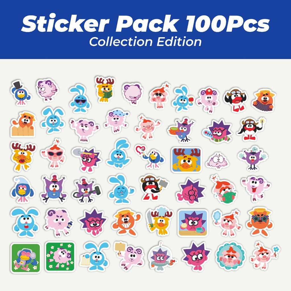 

Hot Stiker Kartun Smeshariki The Show Lucu Anti Air Stikers Berperekat Waterproof Sticker Decal Buat Motor Helm Buku Journal Koper Casing HP Laptop Botol Minum