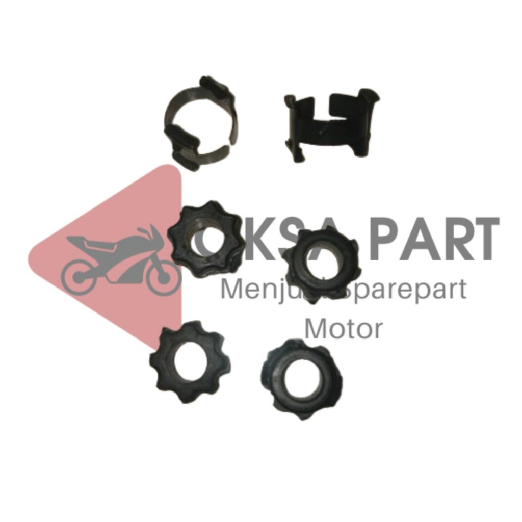 Klip + Karet As Jalu Stang Set Kiri Kanan Honda Supra, Tiger, Revo dll Original
