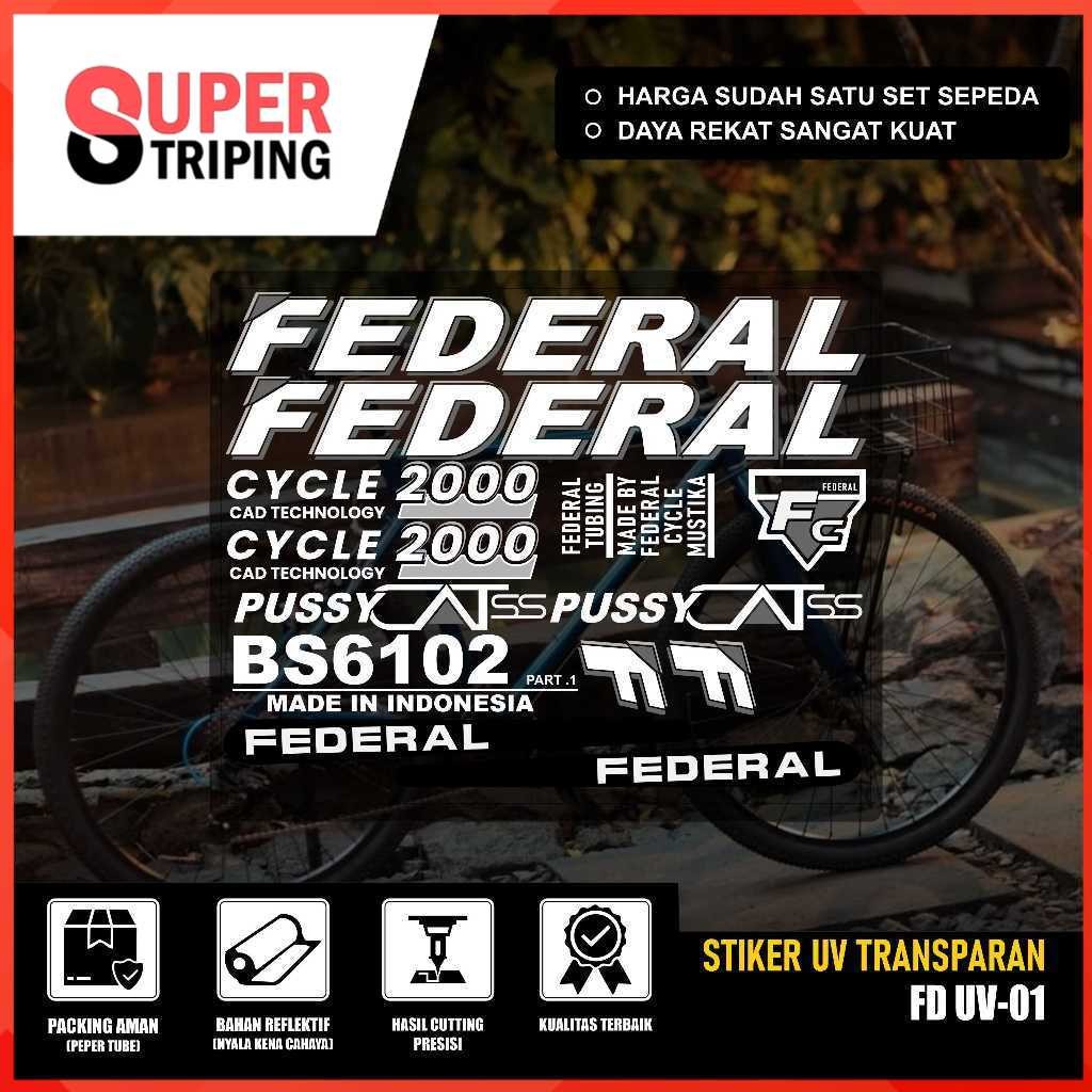 Stiker Decal FEDERAL UV TRANSPARAN STREET CAT 550 Stiker Sepeda MTB Bike Pussycat MG 33 SX SET 01