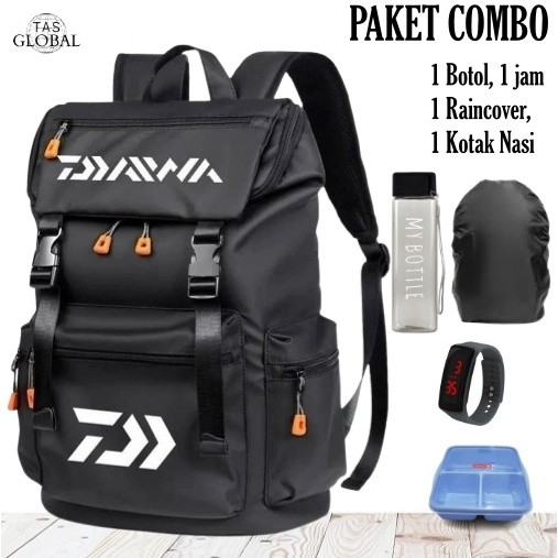 NEW TAS RANSEL PRIA TAHAN AIR WATERPROOF RANSEL KULIT JUMBO SEKOLAH PRIA BLACK tas punggung