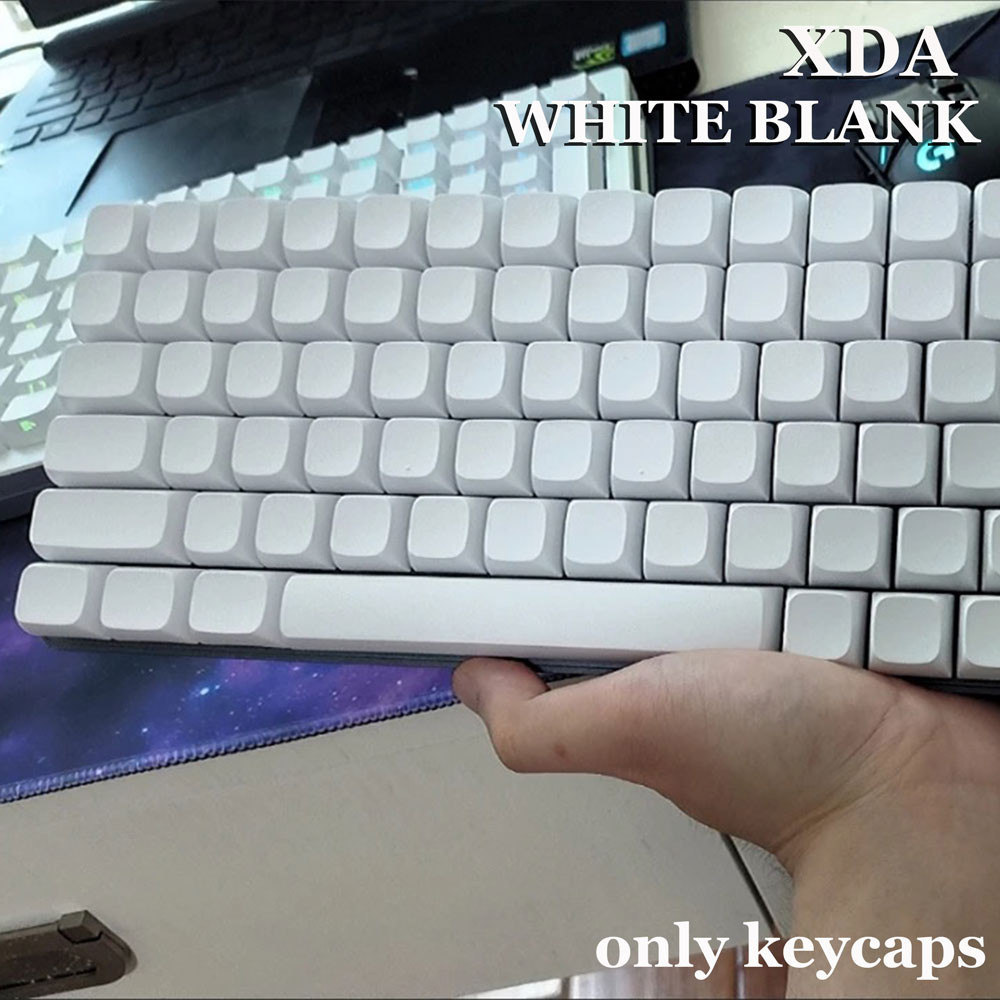Fynmi ANSI ISO Blank White XDA PBT keycaps 61 keys to 125 keys Dye-Sublimation keycaps for mechanica