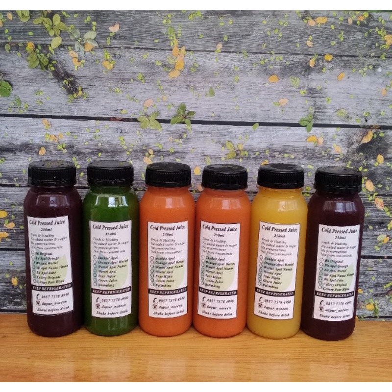 

Paket Cold Pressed Juice 100% Murni,Jus Sehat (6 botol boleh pilih Variant)