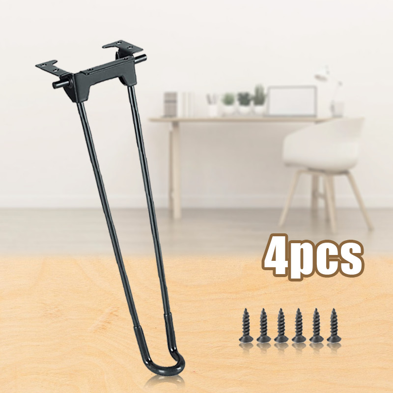 4pcs Kaki Meja Lipat Besi 310mm - Engsel Flexible, Aksesories untuk Meja Kecil, Hairpin Design | COD