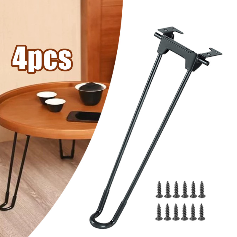 4pcs Aksesories Kaki Meja Lipat - Besi 310mm Tinggi, Engsel Fleksibel, Cocok Meja Kecil | COD