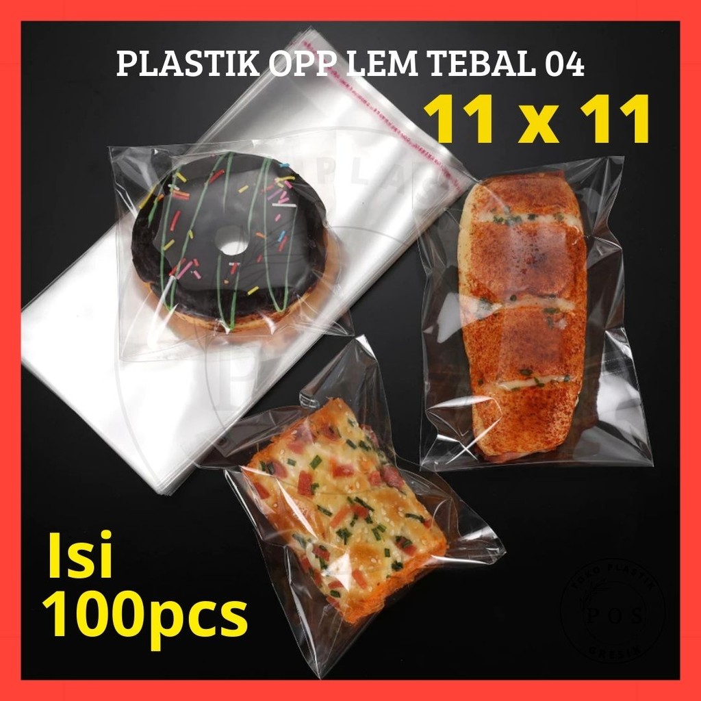 

(04) 11 X 11 OPP LEM PLASTIK KACA DVD,Bakery,Undangan,Roti,Amplop,Angpao (Isi 100 Lembar)
