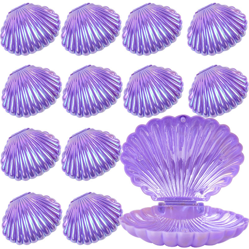 

5/10pcs Colorful Shell Candy Boxes Mermaid Birthday Party Biscuit Gift Packaging Jewelry Storage Box Baby Shower Wedding Decor