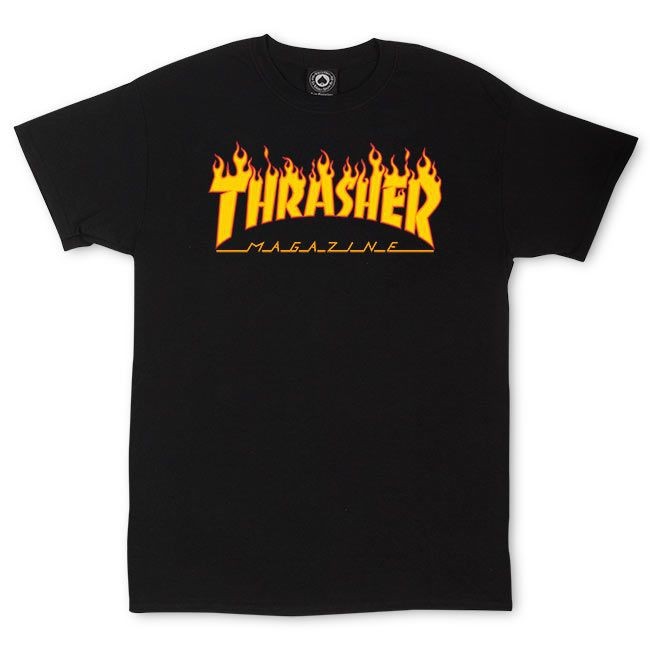 (COD) Thrasher Flame Logo Black T-Shirt ORIGINAL