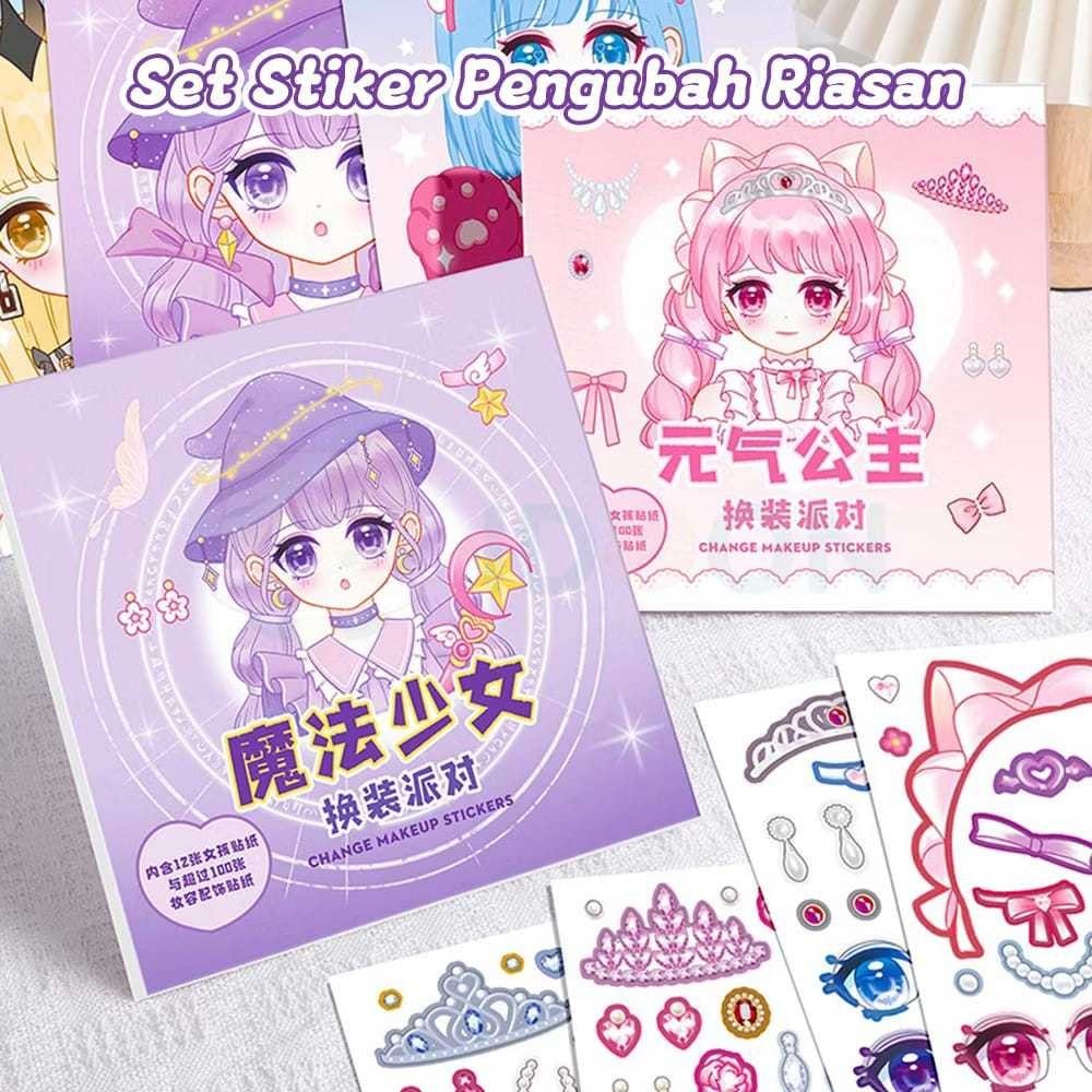 

SM62 Mainan DIY Sticker Dress Up Book Princess Sticker Anak Sticker Make Up Wajah Quiet Book Edukasi Anak