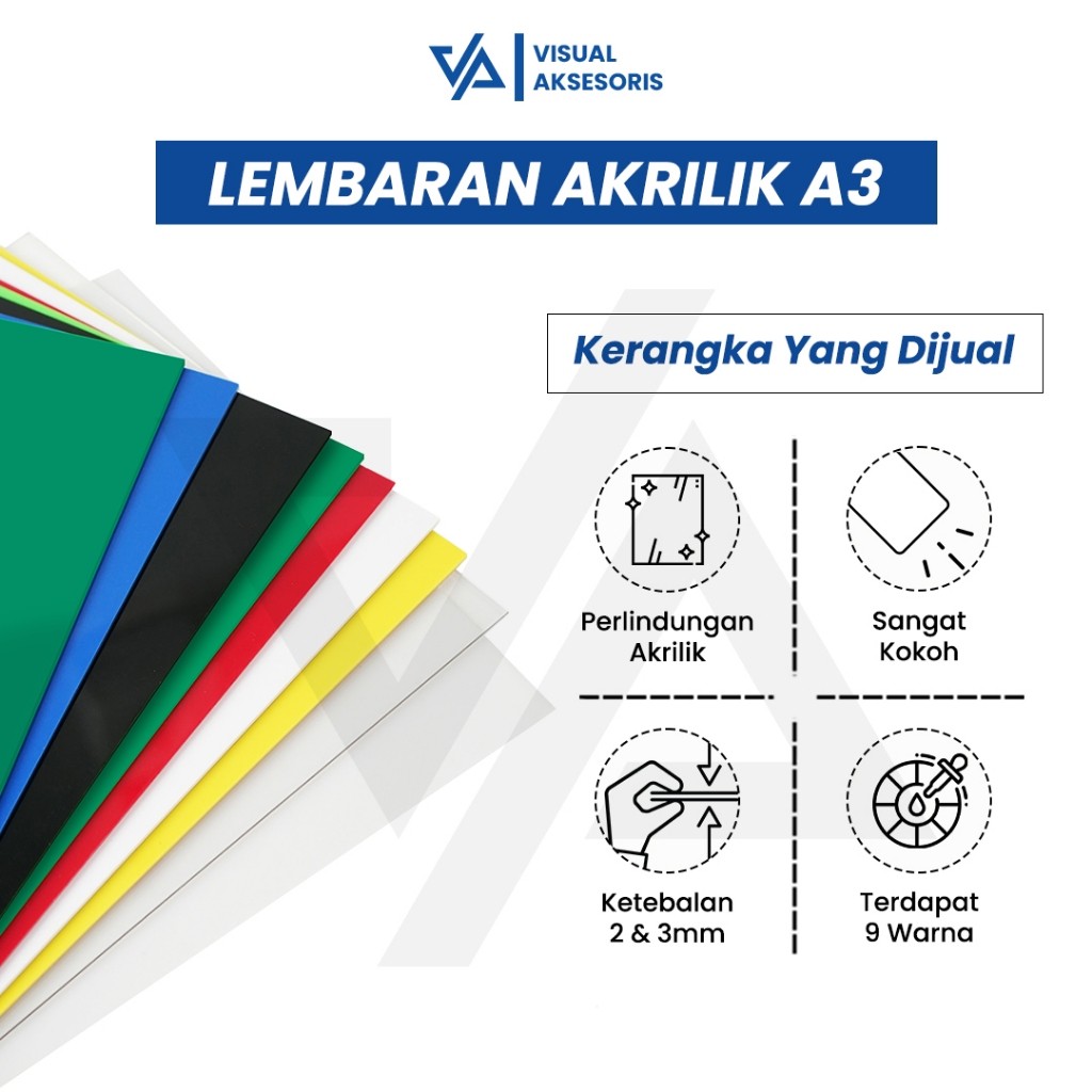 Lembaran Akrilik A3 2mm 3mm | Acrylic Sheet Transparant | Akrilik Warna