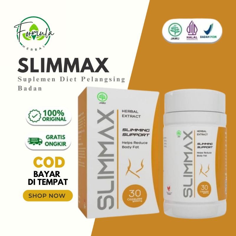 SLIMMAX Asli Obat Herbal Pelangsing Badan Perut Buncit Terbaik Diet Cepat Aman Slimmax Original Bpom
