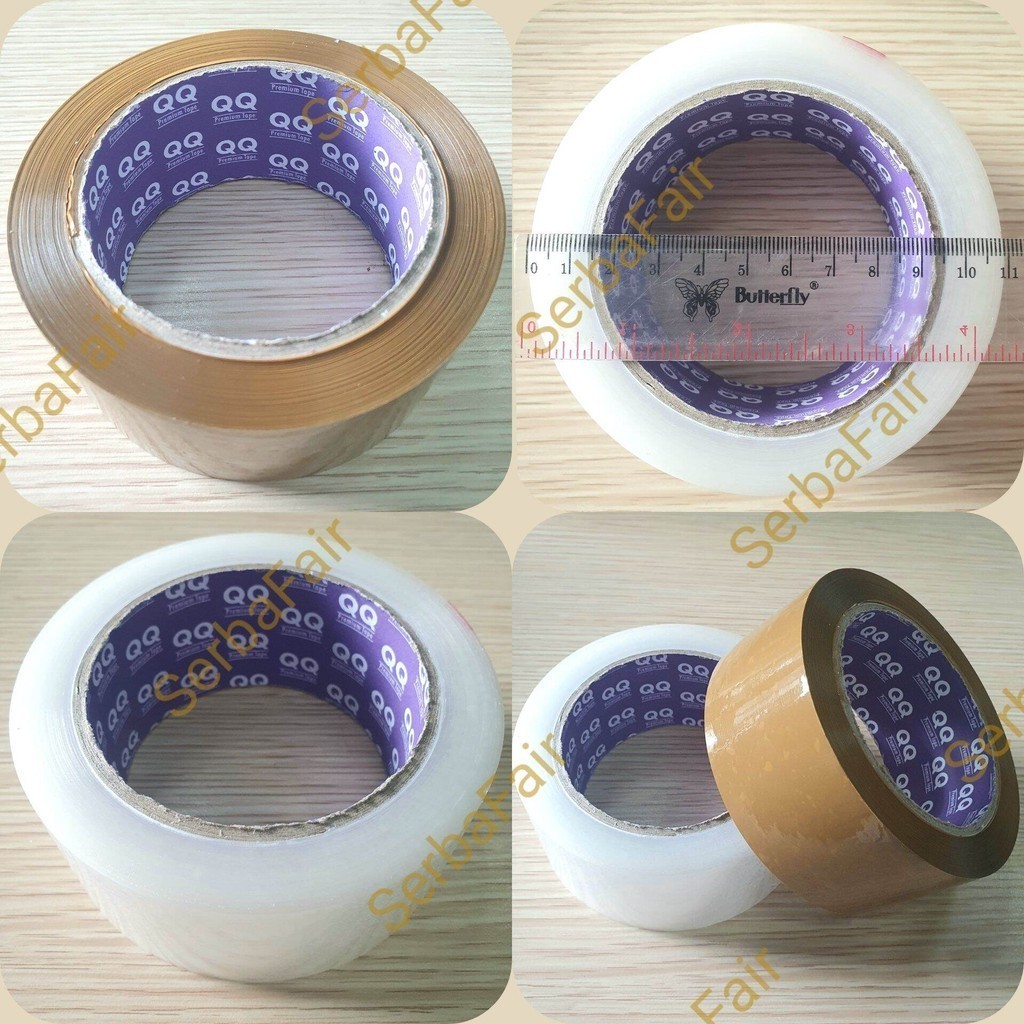 

Lakban Bening/Coklat QQ PREMIUM TAPE 2Inch(45mm) 100Yards Terjamin TOP