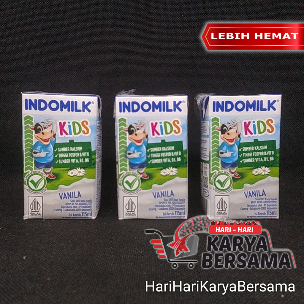 

MINUMAN SUSU UHT INDOMILK KIDS RASA VANILA PACK 3'S X 115ML