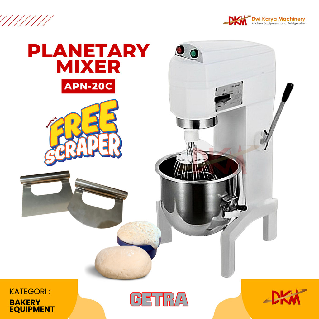 Getra APN20C Planetary Mixer / Mixer Roti & Kue Planetary 3 Pengaduk APN-20C / 20 Liter
